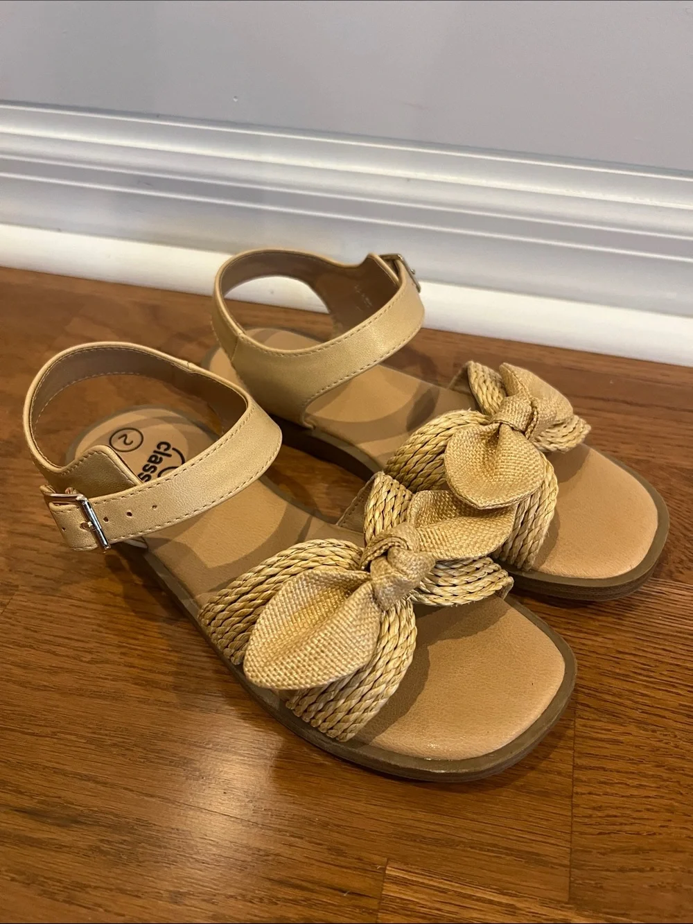 art class Braided Bow Ankle-Strap Sandals in Beige